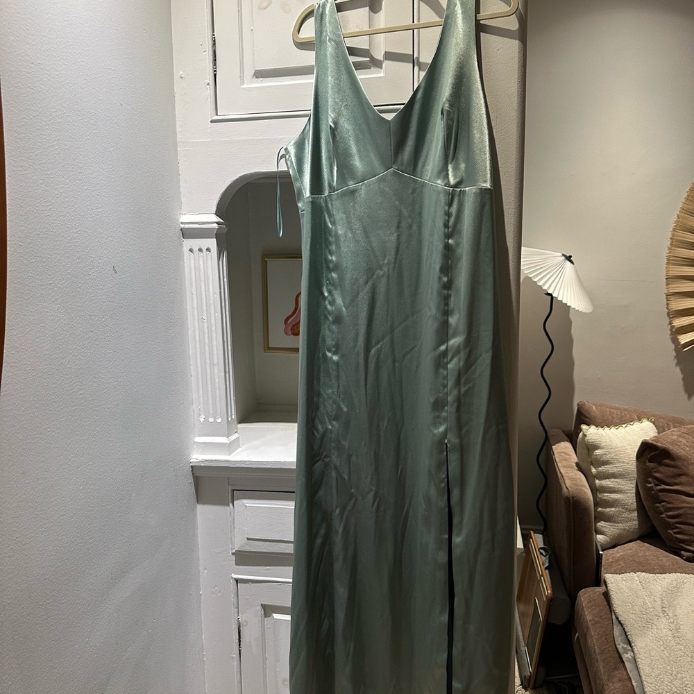 Birdy Grey Satin Dress in Sage